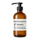 Seifenspender aus Braunglas mit Banderole: 500 ml Fassungsvermögen, nachfüllbar, 1,5 ml Dosierung